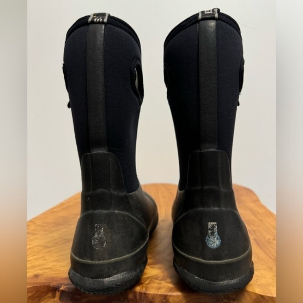 Bogs Ks Classic High HA Slip On Handles Winter Snow Boots Black Size 5Y - Picture 5 of 10